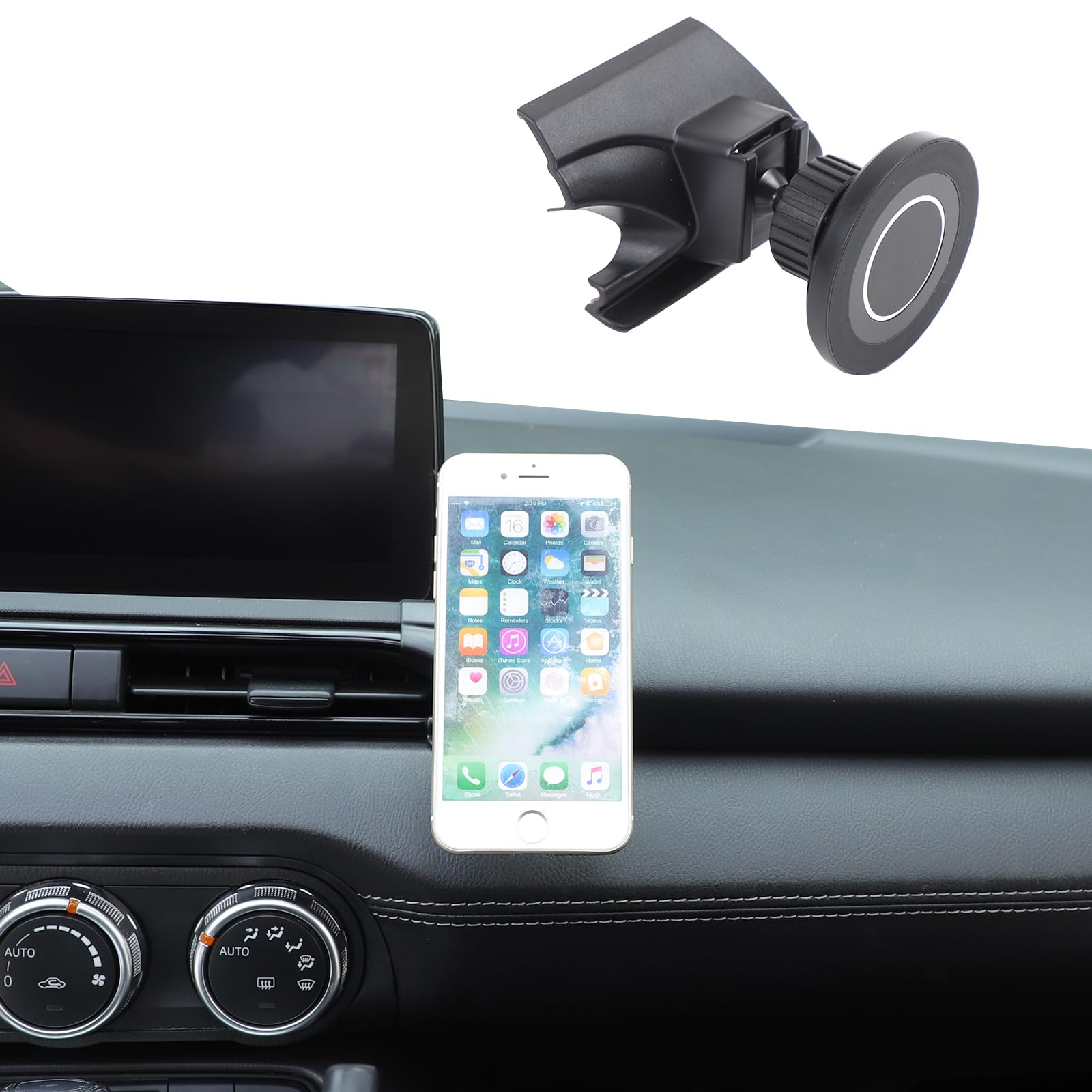 HAPPYHORSE Supporto per telefono da auto compatibile con Mazda MX-5 ND 2016-2024, supporto per telefono cellulare con controllo centrale per bocchetta dell'aria (stile E)