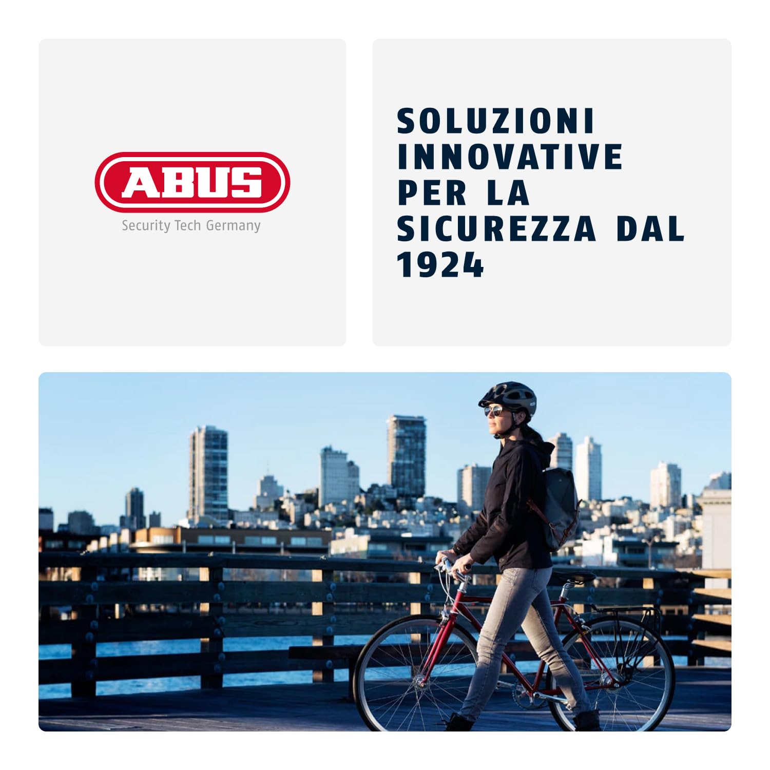 ABUS Casco da città Pedelec 2.0 ACE - Casco da bicicletta con luce posteriore, visiera, cappuccio antipioggia, protezioni per le orecchie - per uomo e donna