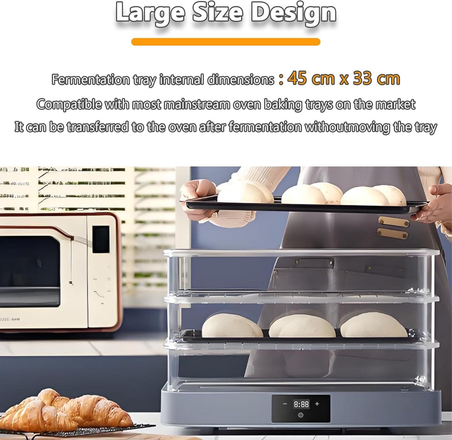 Caja de Fermentación de Masa Casera, Control Automático de Humedad y Temperatura, Probador Eléctrico de Pan, para Hornear, Fermentar y Hacer Yogur