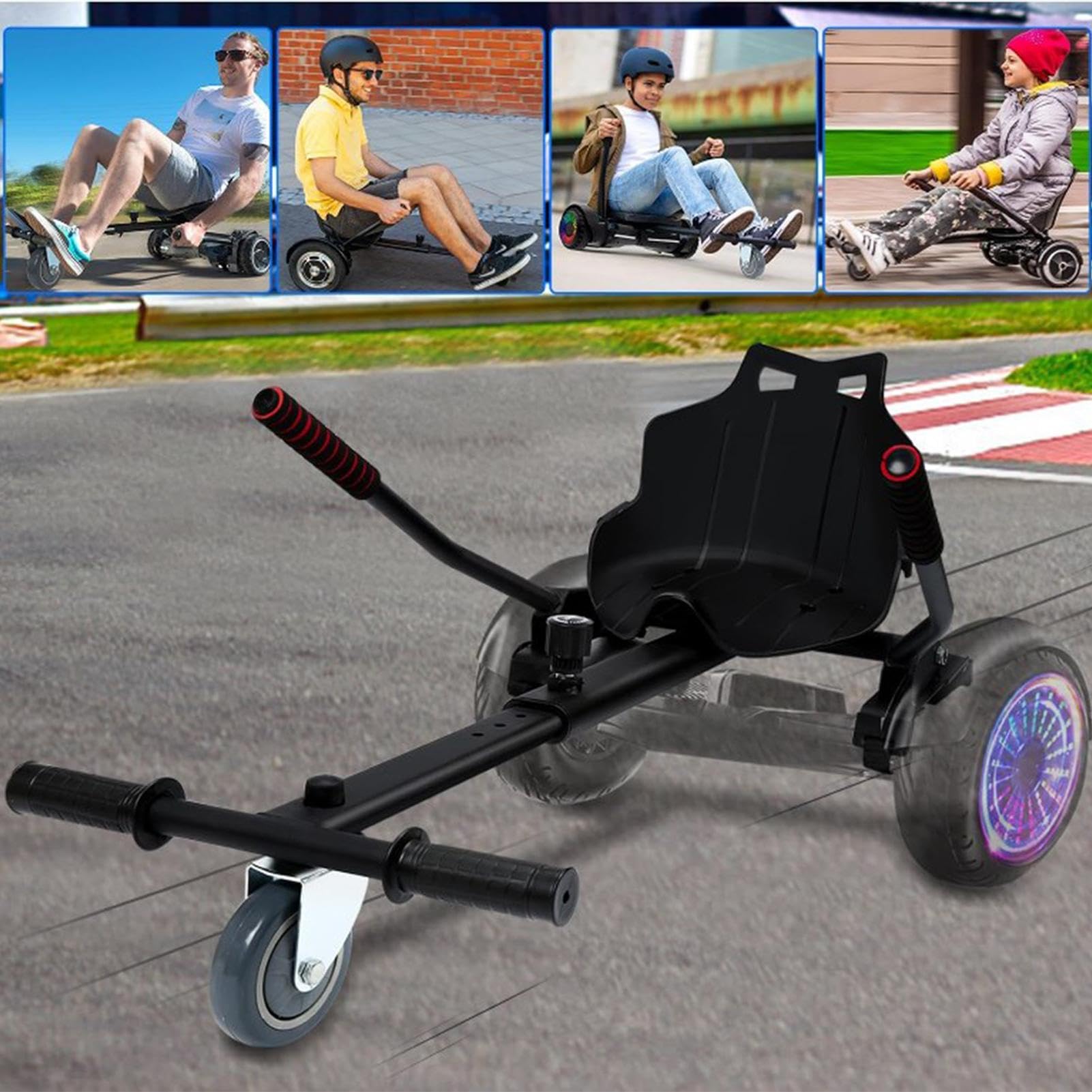 Attacco per Hoverboard, Attacco per Hoverboard | Attacco per sedile scooter,Accessorio per attacco sedile kart hoverboard con lunghezza regolabile per scooter bilanciato da 6