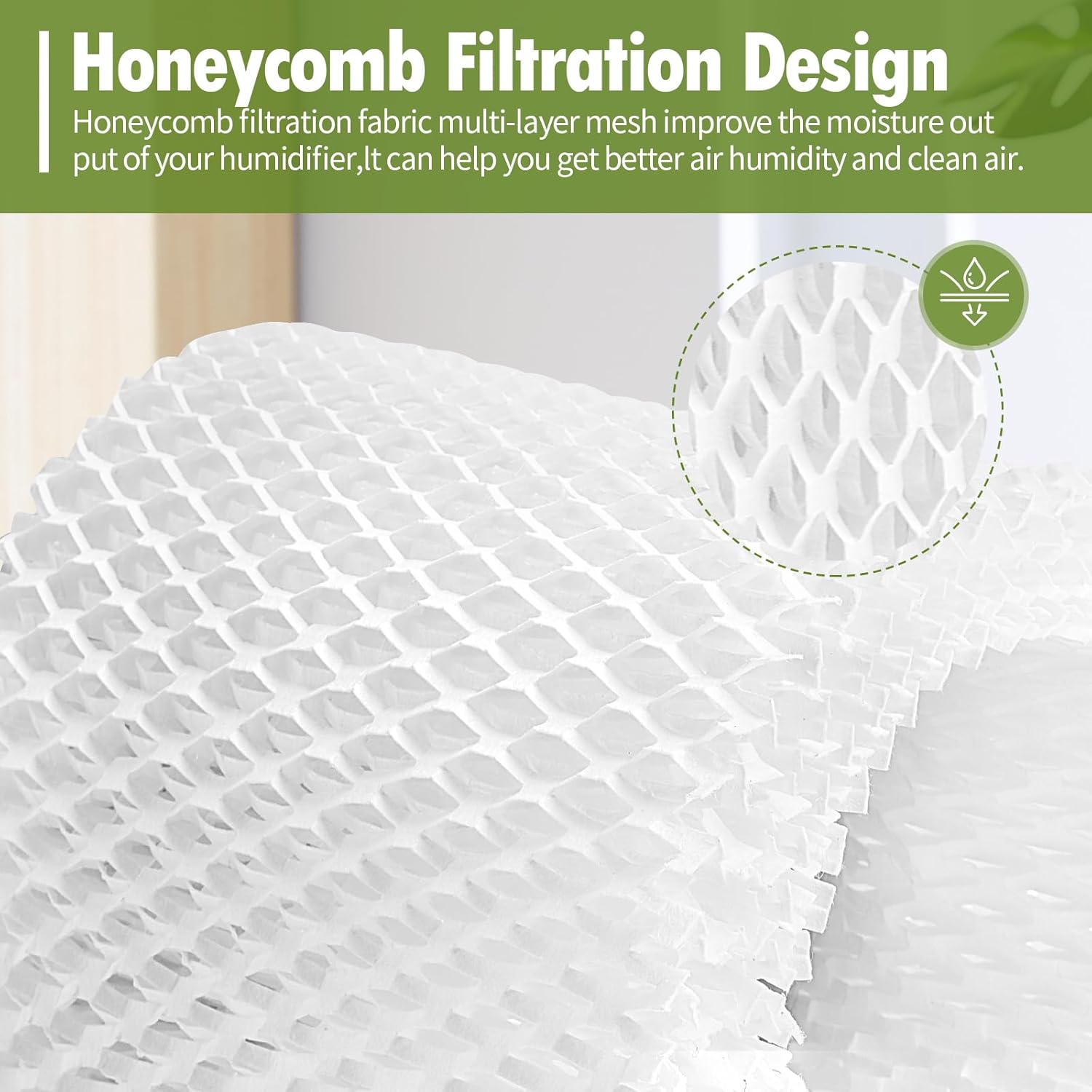 Aiskaer Humidifier Wicking Replacement Filter Compatible with Canopy Bedside and Nursery Humidifiers, Paper Filter, 6-Pack