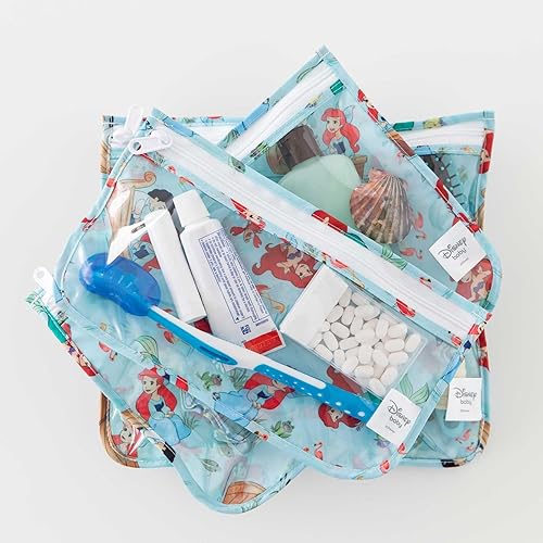 Miniatura 3 de Bumkins Disney Ariel - Bolsa de viaje, artículos de tocador, bolsa aprobada por la TSA, bolsa con cremallera, tamaño de cuarto de galón, compatible