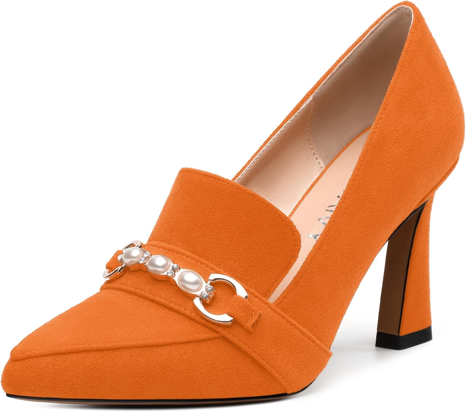 Women's Pumps, Pointed Toe Stiletto High Heel Shoes for Women, Slip On Fashion Solid Faux Suede Pump for Wedding Office Party