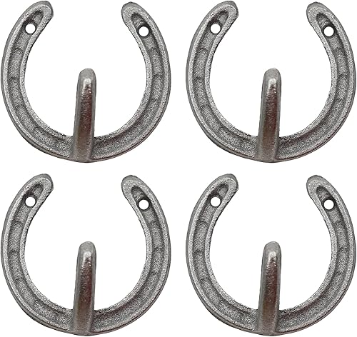 Paquete de 4 ganchos para colgar ropa de alta resistencia, ganchos de pared vintage de hierro fundido