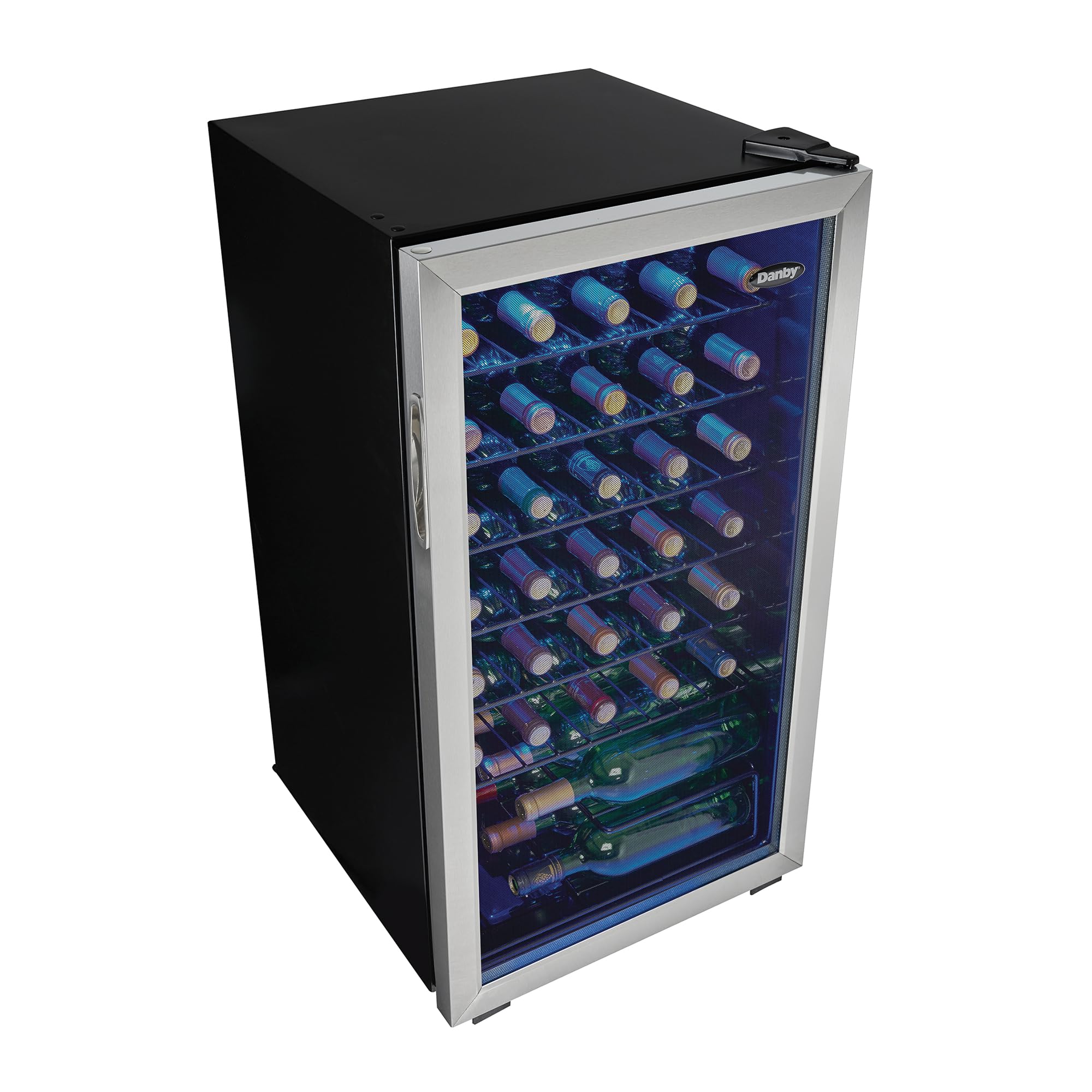 Danby DWC036A1BSSDB6 3.3 Cu. Ft. Free Standing Wine Cooler, Holds 36