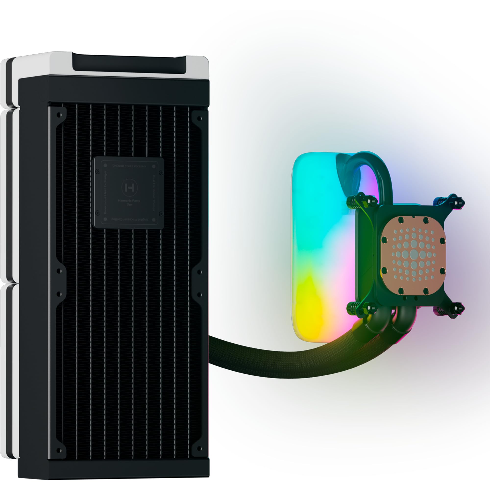 Hyte THICC Q60 Refroidisseur liquide pour processeur LCD 240 mm Blanc/noir