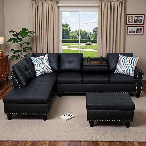 97.5" L Shaped Couch Set, Modular Sectional Couches for Living