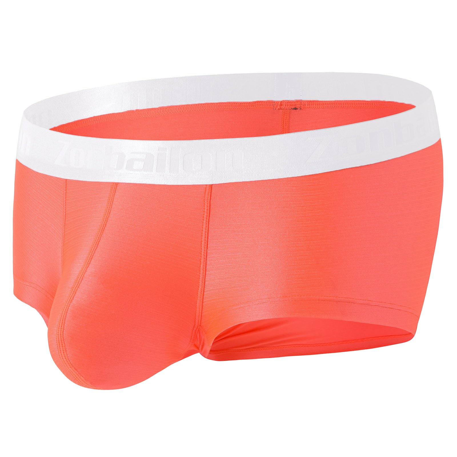 ZONBAILON Mens Sexy Bulge Enhancing Pouch Underwear Boxer Briefs Pack Short Leg Ball Pouch Tagless Silk Trunk