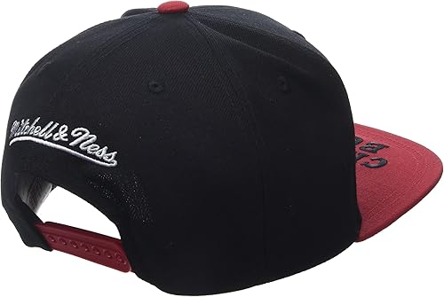 Miniatura 2 de Mitchell & Ness Chicago Bulls Logo Bill 2Tone Gorra El Snapback, Sombrero Negro Rojo, negro rojo