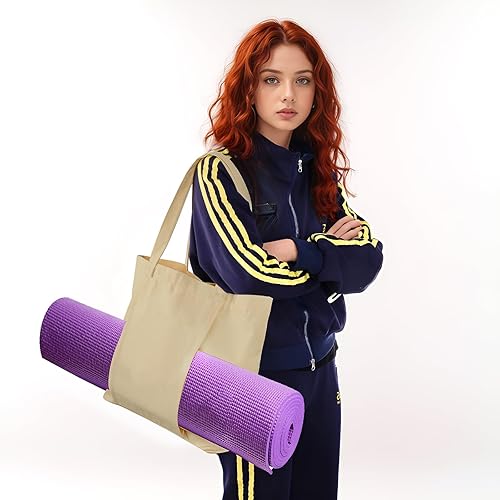 Miniatura 6 de Yoga Mat Bag for Women Canvas Bag with Yoga Mat Carrier Yoga Mat Bags for Workout Pilates Travel Beach and Gym