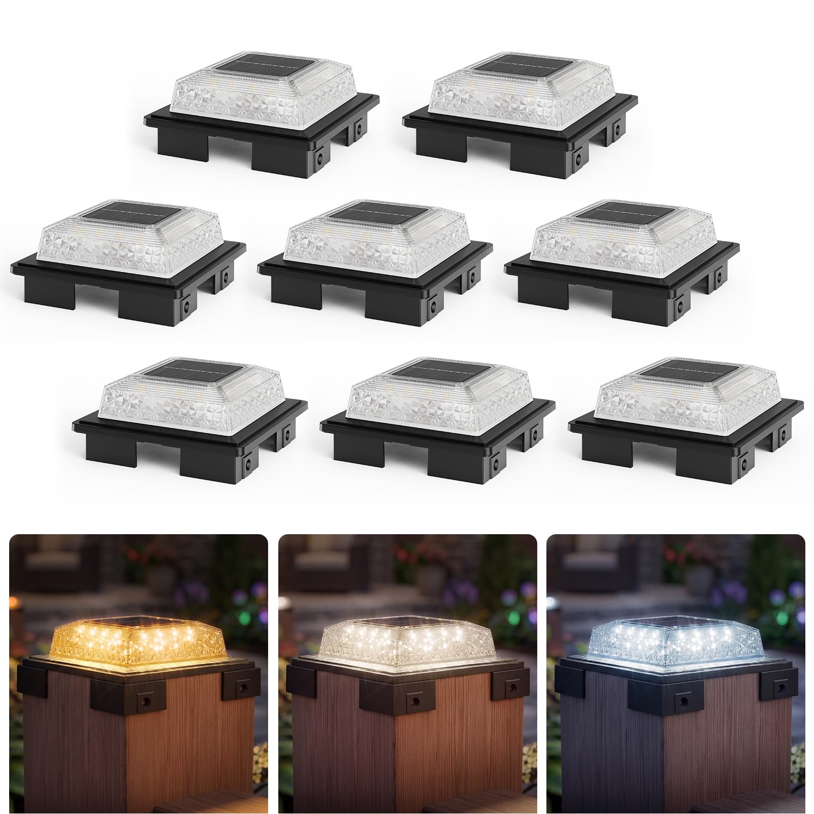 APONUO Solar Post Cap Lights