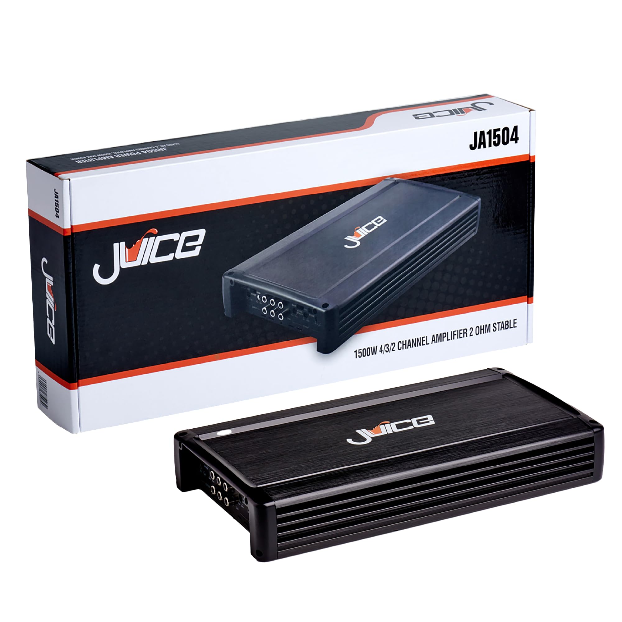 Juice Car Audio JA1504 - Amplificador de 4 canales para coche, 1500 W, 4 canales