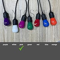 Vista 6 de 15 bombillas de repuesto S14, rosa cerámica, incandescente de 11 W, base mediana E26