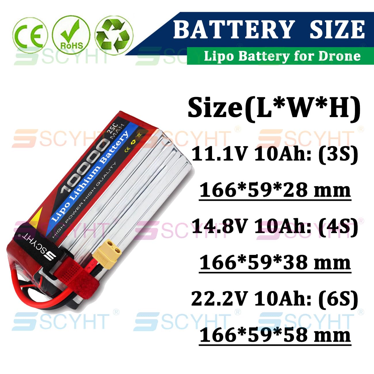 Batterie droni 14,8 V 22,2 V Batterie al litio 25C