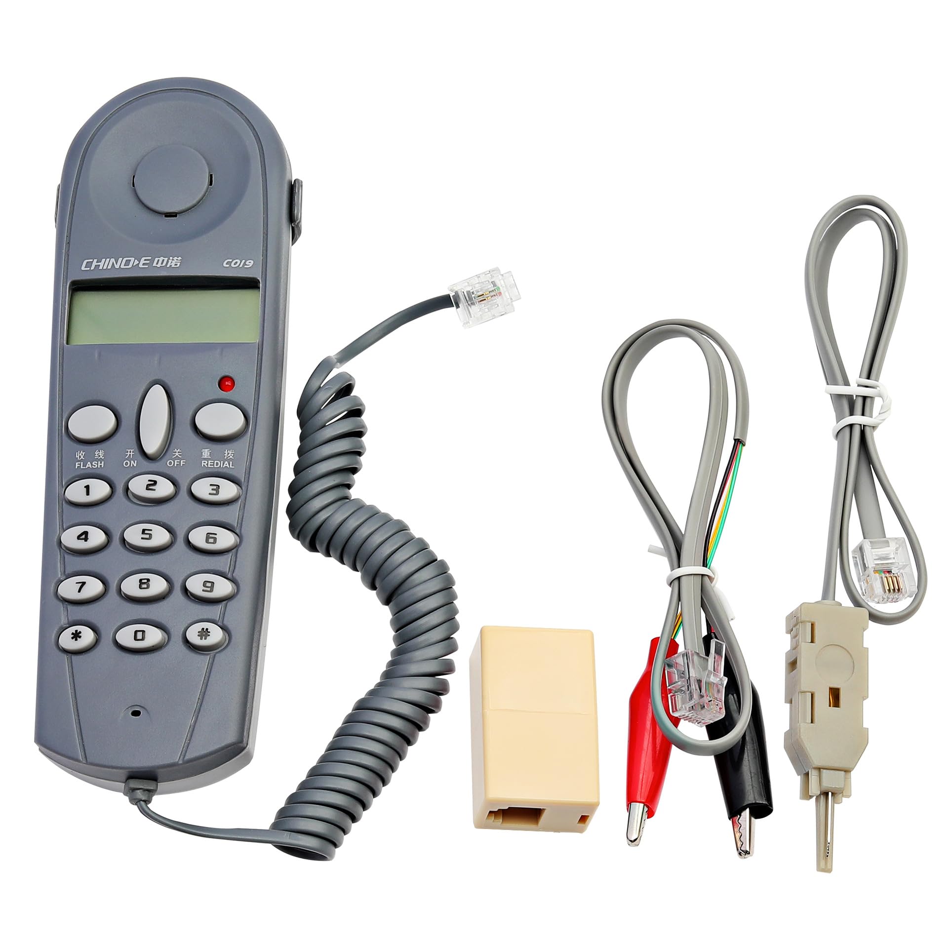 Neuvikter Phone Telephone Line Network Cable Tester Butt Test Tester Lineman Tool Cable Set with Connectors & Joiner (Blue-Gray)