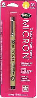 Sakura 30381 Pigma Micron Blister Card 03 Ink Pen, 0.35-mm, Black