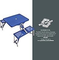 Vista 6 de PICNIC TIME Mesa de picnic plegable, mesa de camping, mesa al aire libre con agujero para paraguas with Umbrella Hole