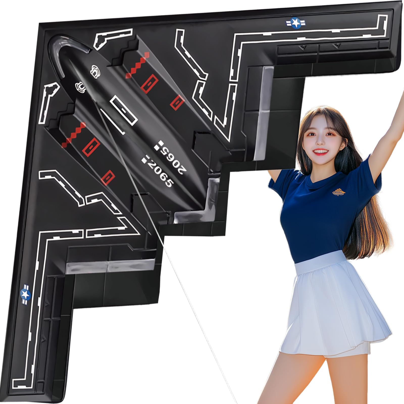 HENGDA KITE Airplane Kite,for Kids and Adults,Easy to Fly,Excellent Fabric and Structure Design,The Pictures are Beautiful in high Definition,Suitable for Beginners Black