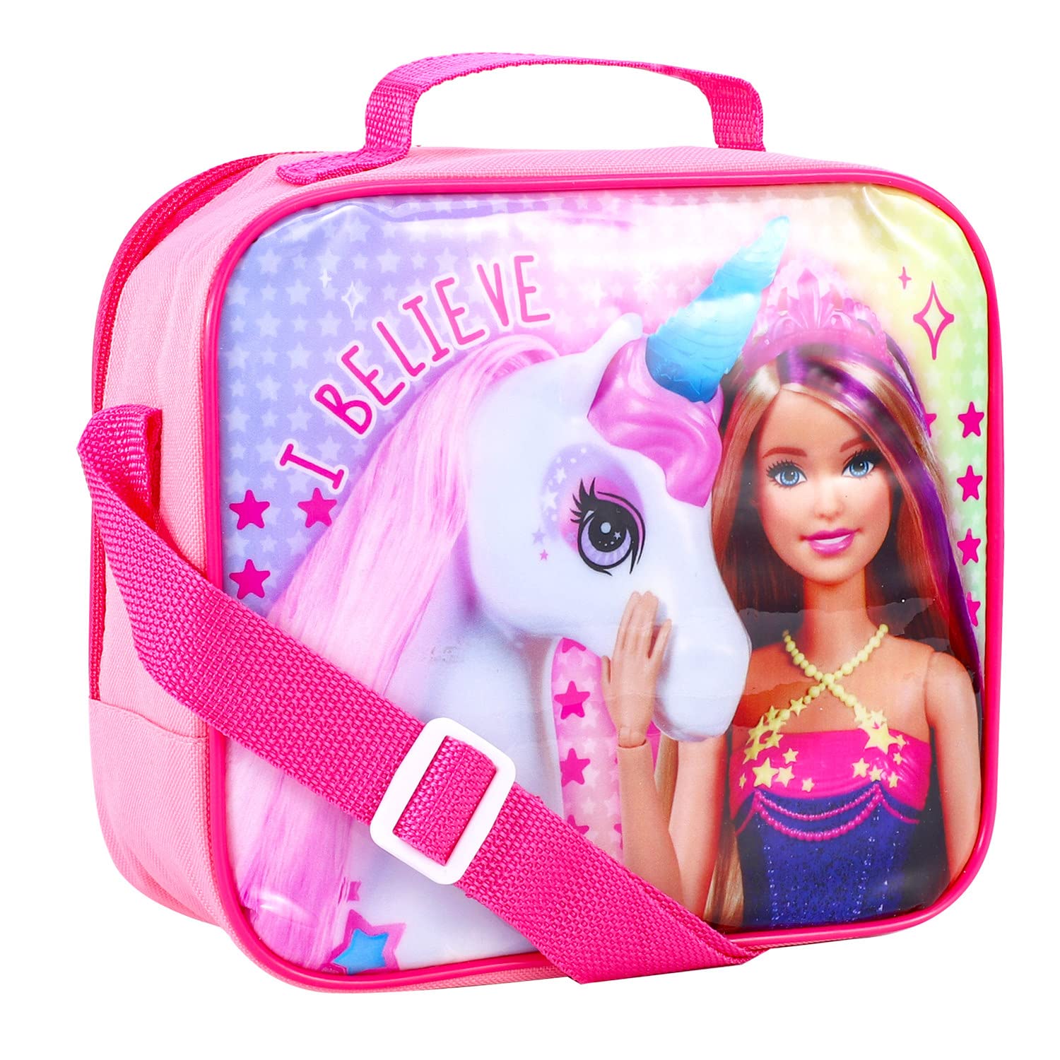 Barbie Magic Unicorn Girls borsa termica per il pranzo, contenitore per sandwich e bottiglia, set per scuola e viaggio