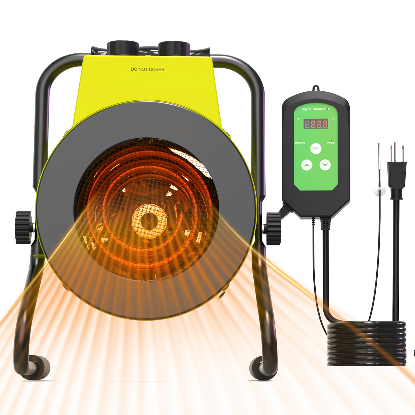 Greenhouse Heater with Digtal Thermostat, Outdoor Patio