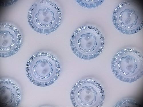 Botones de cristal de 58" para coser álbumes de recortes y manualidades de forma redonda, color azul claro, 1 docena de acabado brillante