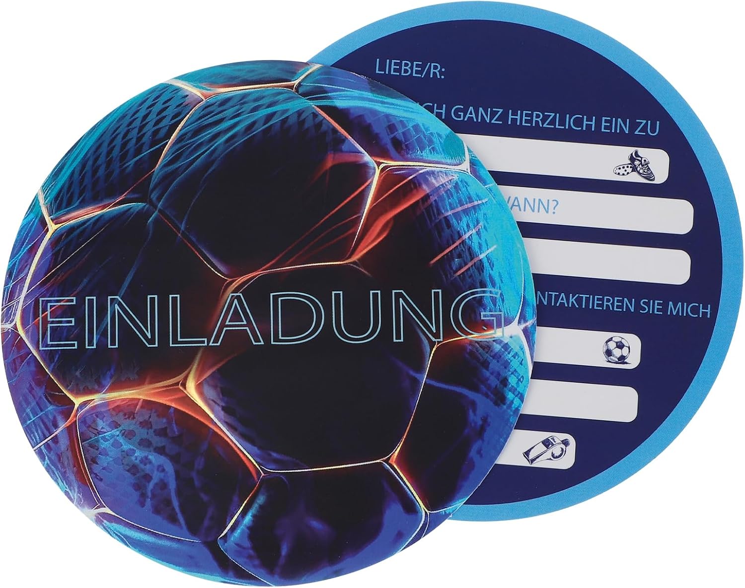 24 Stück Fußball Einladungskarten - Kindergeburtstag Einladungen Für Jungen & Mädchen