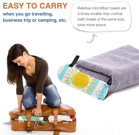Cartoon SunQuick Dry Towel,Microfiber Towels Bulk for Adults 16x 2297