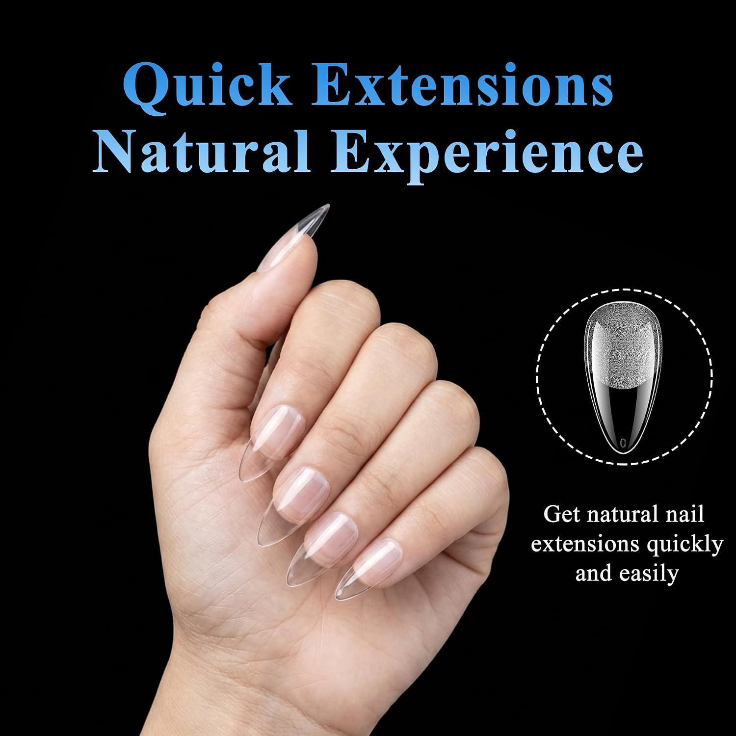 Medium Almond Nail Tips, 300Pcs 15 Sizes Half Matte Clear Full Cover Soft Gel Tips, Pre-Etched No Filing False Nails for DIY Extension & Salon Use, Long-Lasting for Beginners