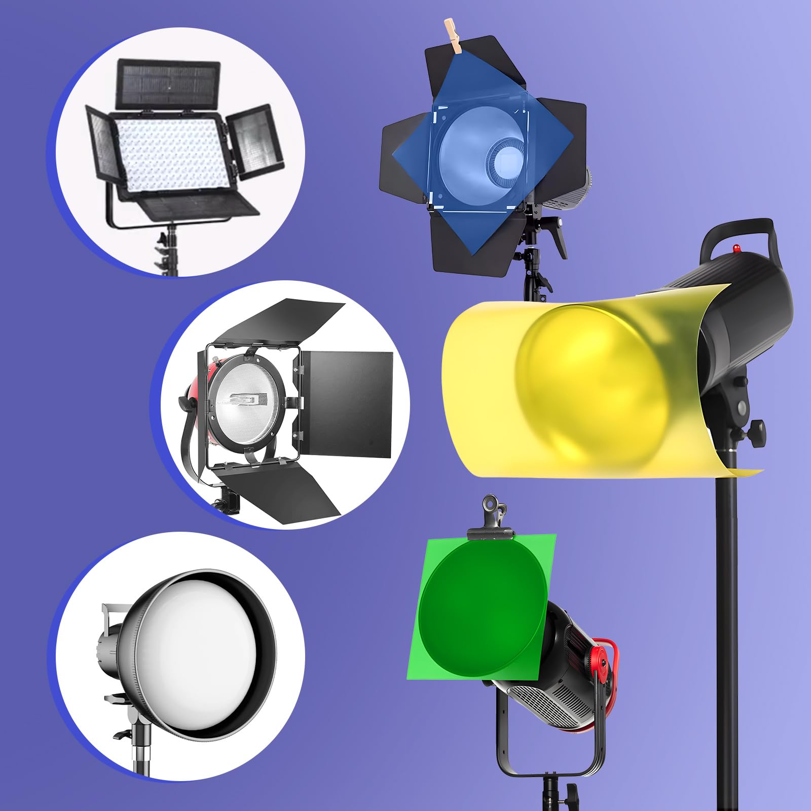 20 Piezas A4 Filtro de Luz de Gel de Corrección de Color, Gelatinas Fotográficas Superpuestas de LED, Película de Filtro, para Lámpara Fotográfica Faro Estroboscópico Flash LED