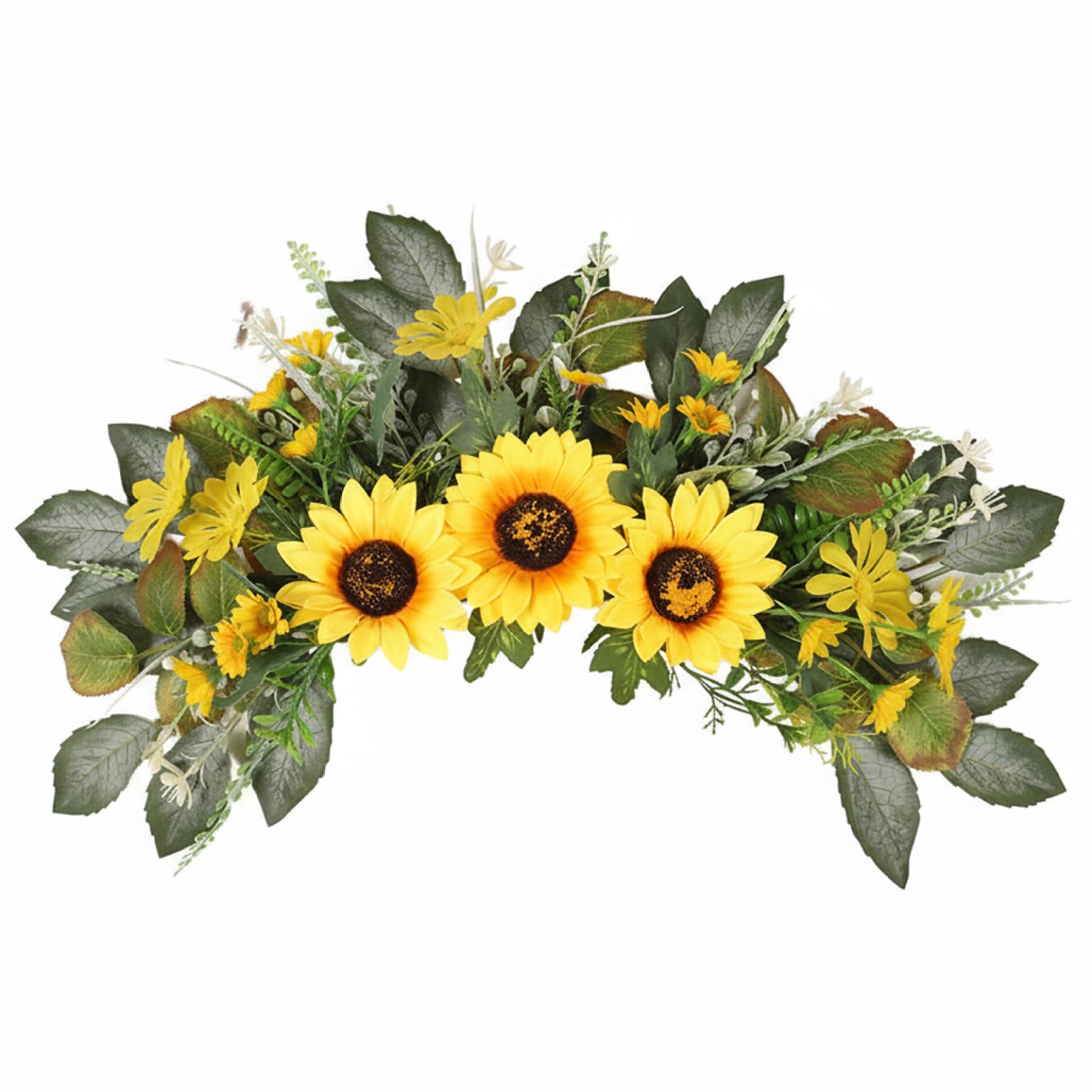 Monwssoe Artificial Flowers, Wedding Arch Flowers, Artificial Sunflower and Daisy Flower Swag for Door Lintel, Spring Summer Home Decor, Easy to Hang