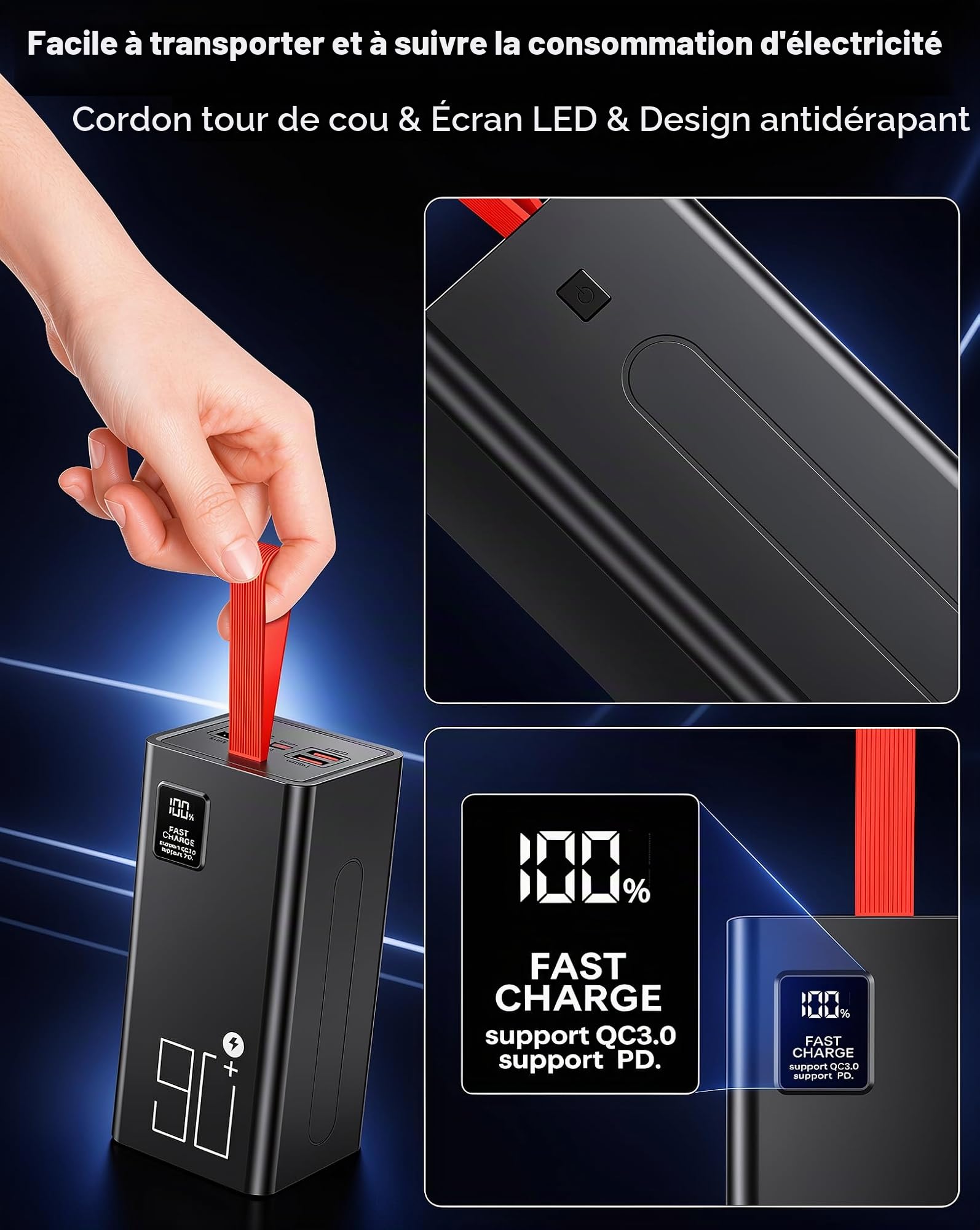 Batterie Externe 90000mAh, 30W Power Bank Charge Rapide