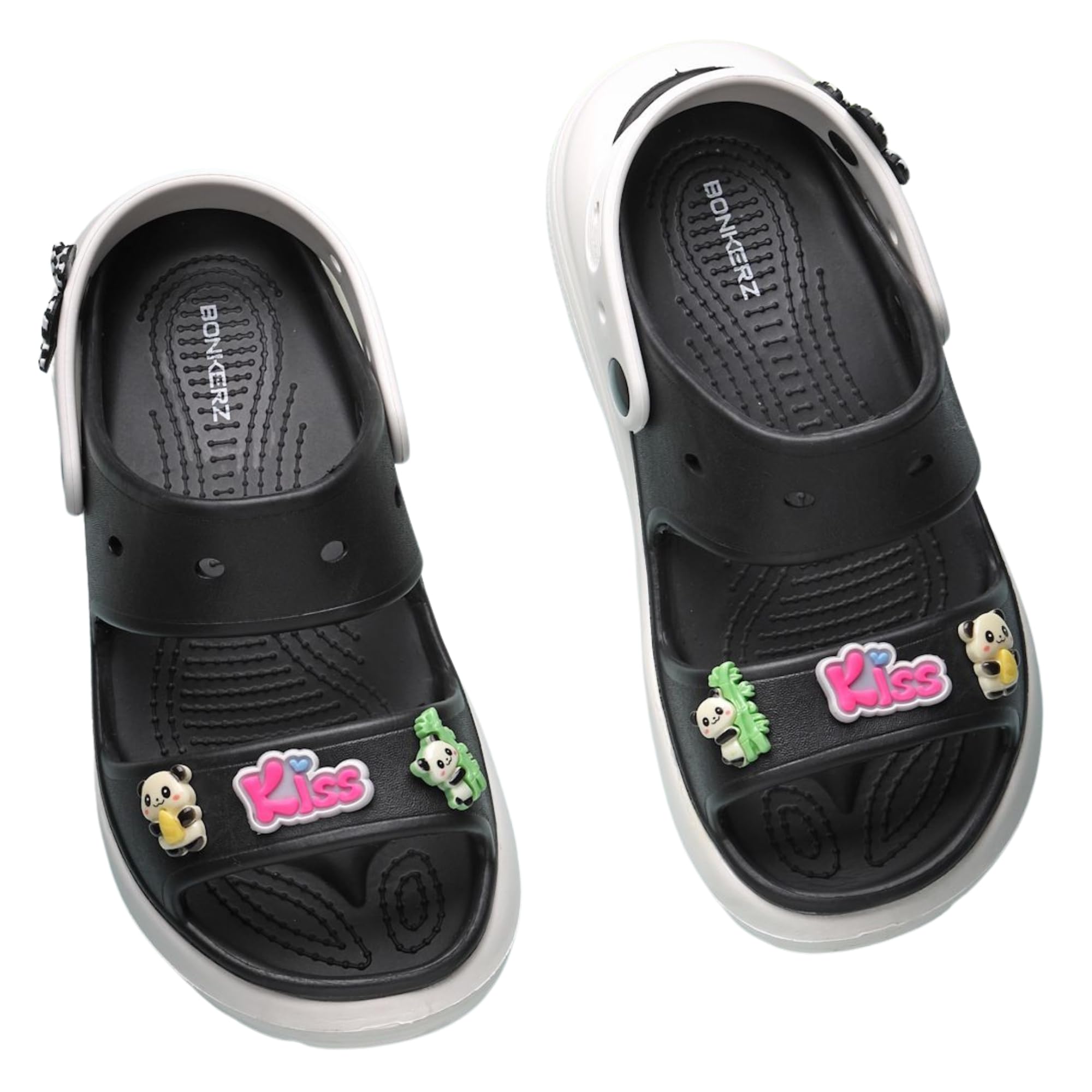 bonkerz Clog Shoes | Lightweight and Comfortable Slip-On Shoes Garden & Casual Black-White Color-picture-11