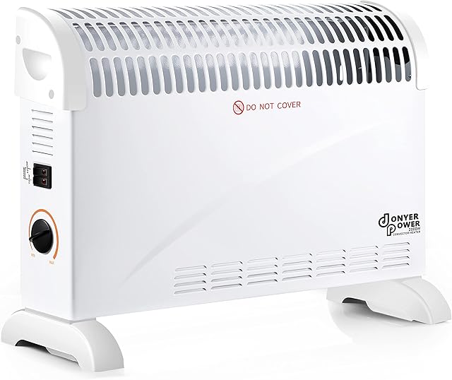 DONYER POWER Convector Radiator Heater with Adjustable Thermostat Free Standing in White 2000W
