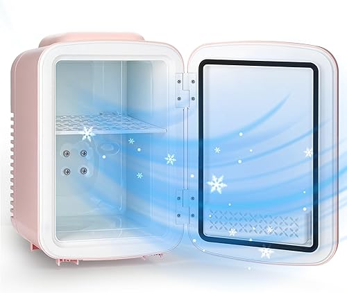 Miniatura 18 de HealSmart - Minirefrigerador portátil de 4 litros/6 latas, refrigerador compacto, enfriador y calentador con ventana de observación, 100 % libre de