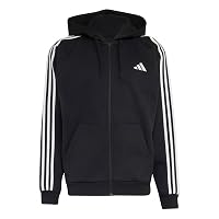 adidas Uomo Essentials 3-Stripes Fleece Full-Zip Hoodie Sweatshirt