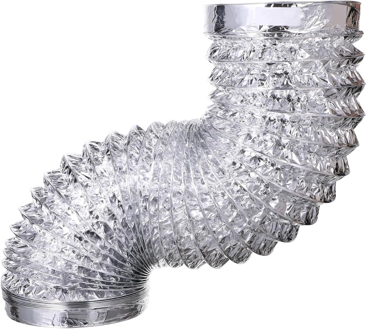 Hemobllo 7.2 Inch Flexible Dryer Vent Hose 4.9ft: Double Layer Thickened Aluminum Foil Ducting for Portable AC Exhaust, High Temperature Resistant Vent Hose for Kitchen Range Hood and Grow Tent Ventil