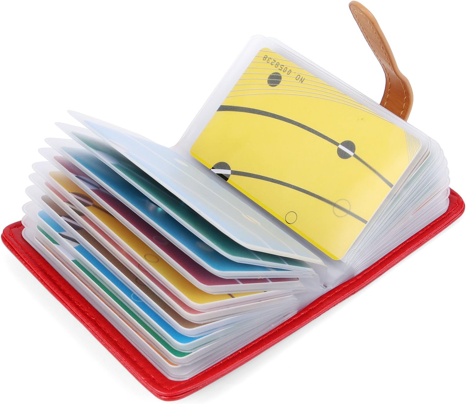 10 Colors Credit Card Holder Credit Card Wallets for Women Men Leather 26 Card Slots (Red#2)