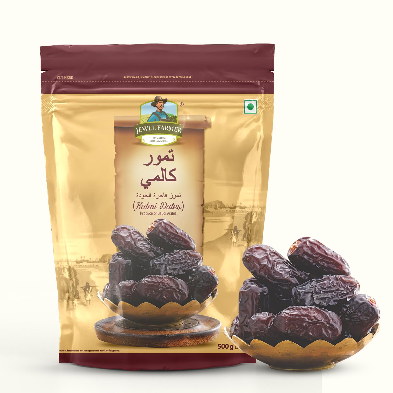 JEWEL FARMER Kalmi Dates with Protein, Fiber & Carbs, Ready to eat Unsulfured Saudi Arabian Soft Dried Khajoor (500g)-image-28