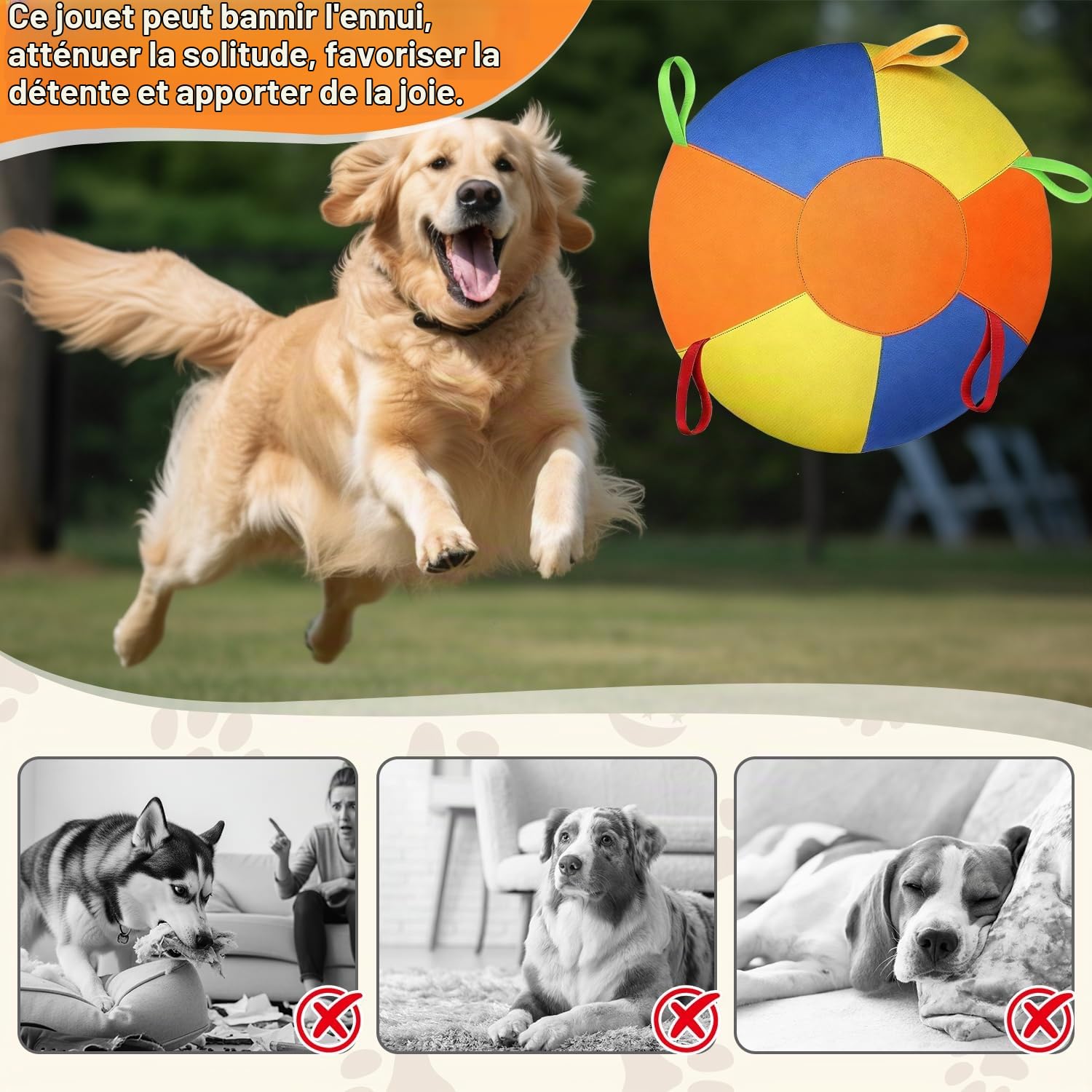 45cm Herding Balle pour Chien, Grande Balle de Troupeau pour Chien, Jouet Gonflable pour Grands Chiens, Balle de Troupeau Gonflable, Herding Ball Résistante aux Morsures pour Petits Moyens Grands