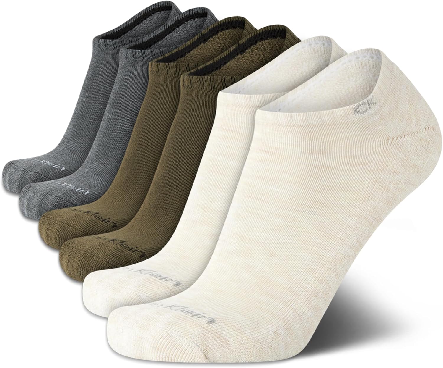 Calvin Klein Mens No Show Socks - 6 Pack Soft Cotton Blend Cushioned Athletic Low Cut Socks for Men for Sports and Running