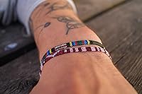 Vista 3 de Made by Nami Juego de 2 pulseras bohemias estilo surfista para mujeres y hombres, impermeables, ajustables, trenzadas, juego de 2 para estilo étnico