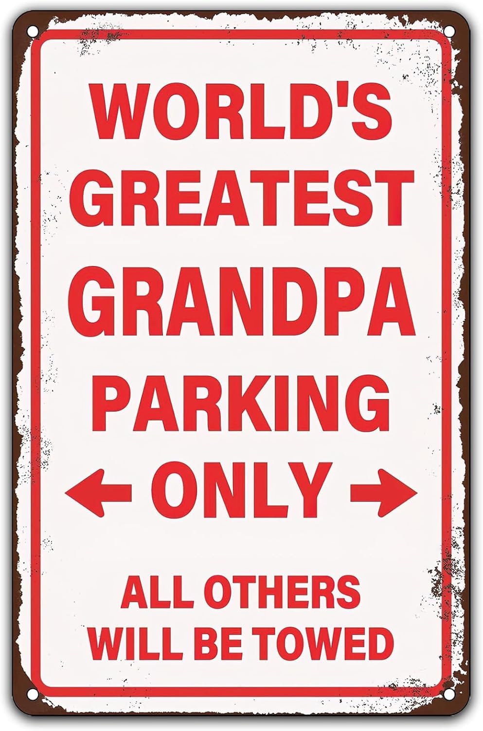 Yepyayqvk Tin Sign 208 World's Greatest Grandpa Parking Only Retro Metal Sign, Vintage Wall Hanging Decor Tin Signs For Home Garden Yard Bar Pub Outdoor Decor 6X8 Inch