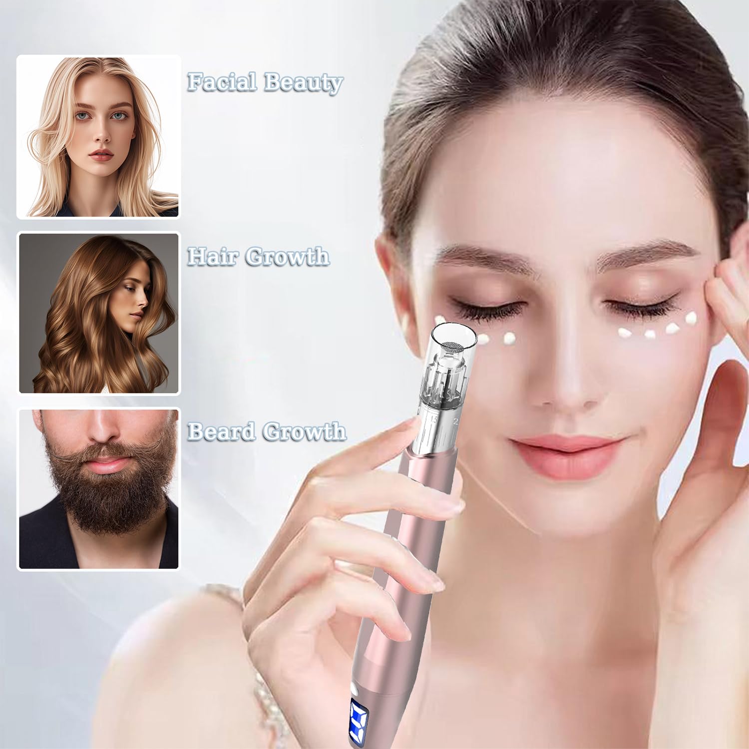 Derma Roller Pen 0.25mm, Microneedling Pen Beauty Tool for Hair Face Scalp Beard Skin Care At Home Use
