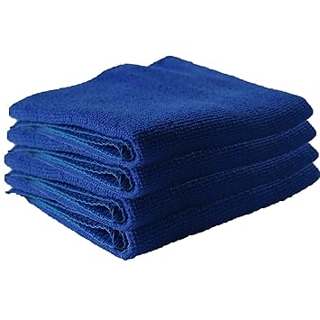 NIKAVI- 4 PC Lint Free Microfiber Cleaning Cloths Car Kitchen Cleaning Cloth Dish Cloth 70 * 30 cm (Dark Blue)