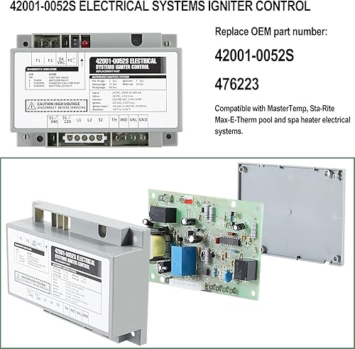 Miniatura 4 de 42001-0052S Kit de piezas de repuesto para módulo de control de encendido para sistemas eléctricos MasterTemp y Sta-Rite Max-E-Therm para piscinas y