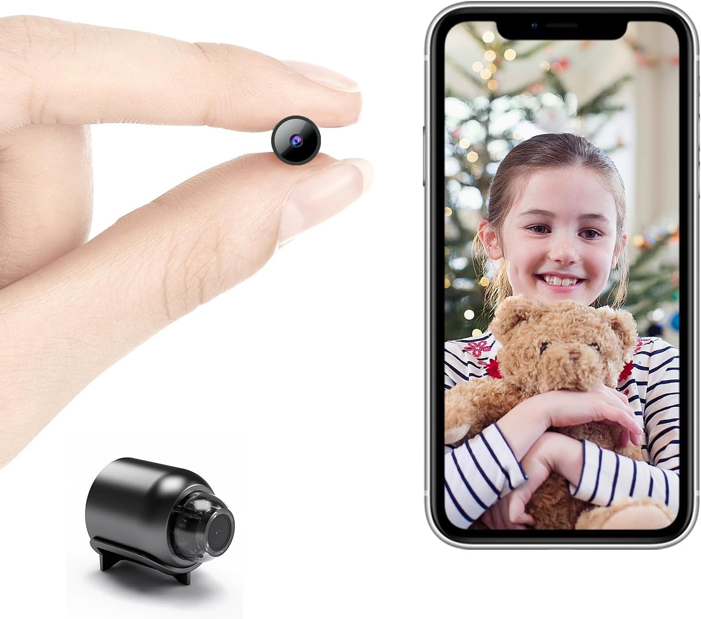 2023New Smallest Wireless WiFi Camera,HD1080P Spy Camera,Smart Home Camera,Portable Baby Monitor Camera,Pet Camera with Night Vision,Motion Detection,Cloud Storage for Security with iOS Android APP