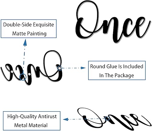 Miniatura 3 de Letrero de metal con texto en inglés Once Upon a Time para rincón de lectura de niños, decoración de pared de guardería de 28.8 x 14.9 pulgadas,