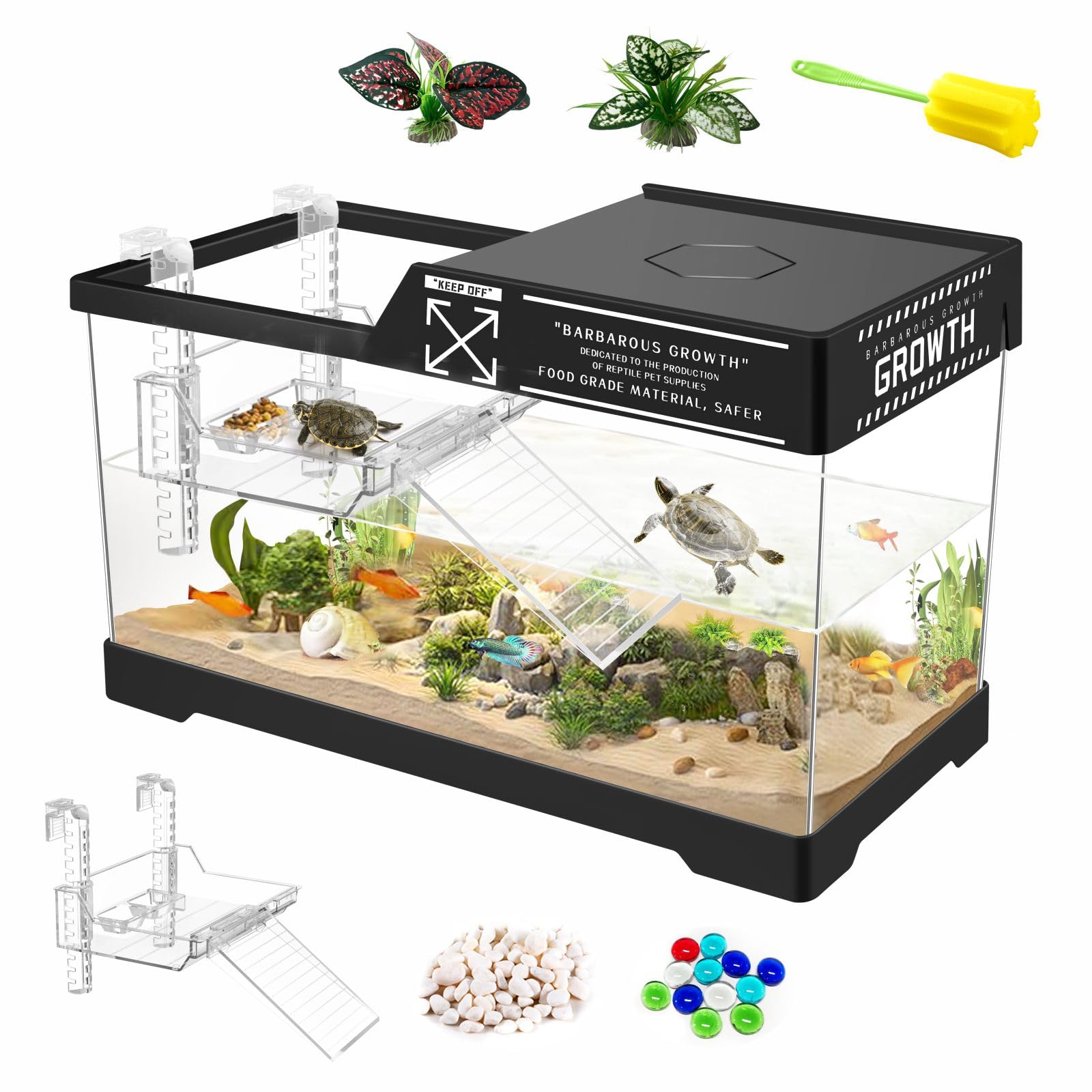 Basking Platform For Aquatic Turtles Small Kit Tank+Lamp+Filter