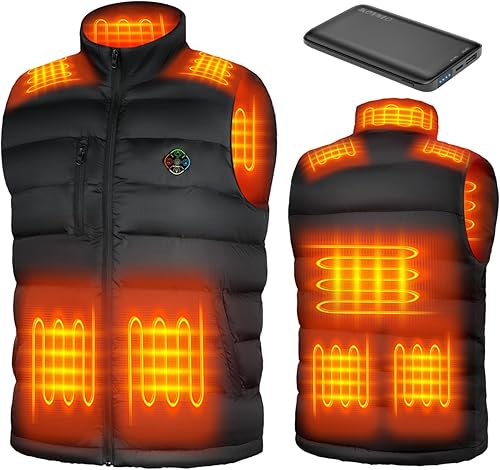KOVNLO Chaleco térmico para hombre con batería incluida, forro polar suave, chaqueta térmica eléctrica inteligente y ligera