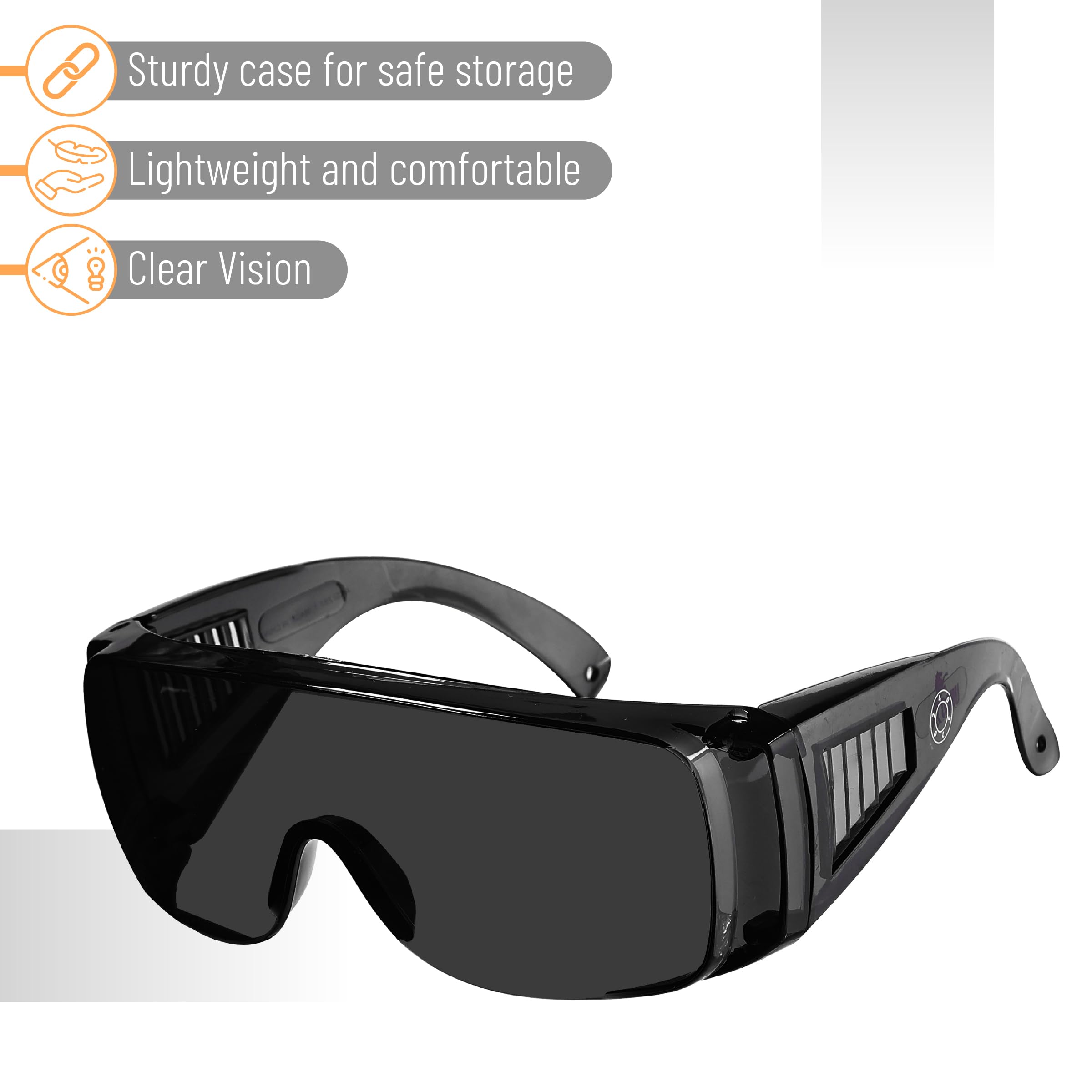 UNCO - Schutzbrille auf Linsen, getönte Gläser auf Brille, Sicherheitsbrille auf Brille, Sicherheitsbrille, Schutzbrille, Schutzbrille,